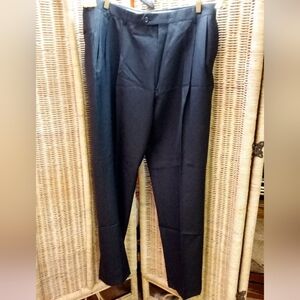 HART Schaffner Marx Slacks Navy Fine Dress Pleated Size 37/27"